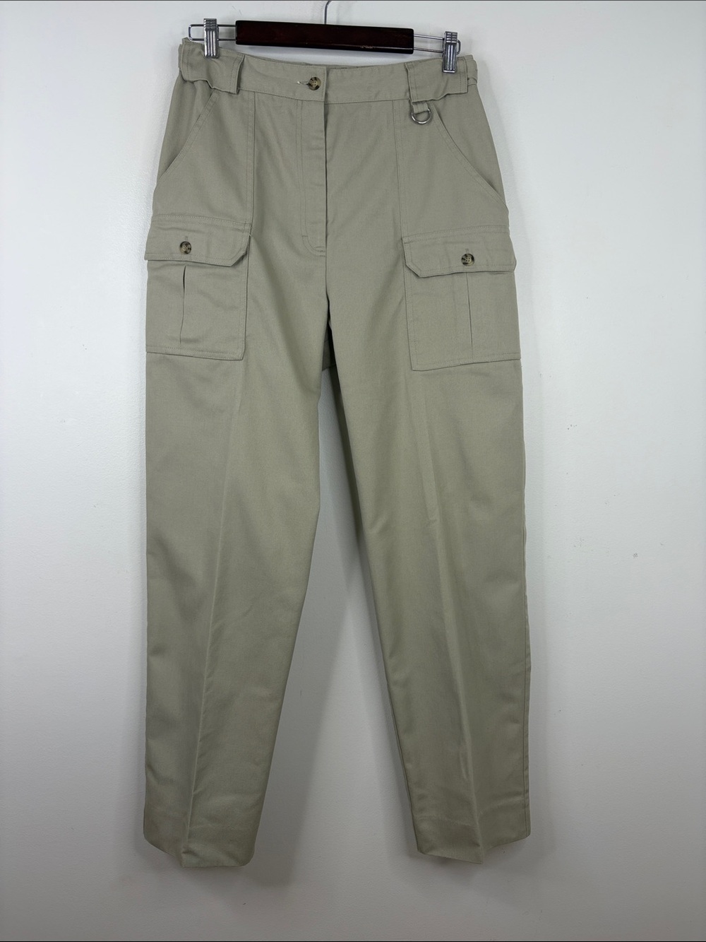 Vintage Tilley Pants Womens 28 x 29 Beige Cargo Straight Leg Retro Safari Mom